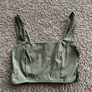 Forever 21 Green Fitted Crop Tank Top